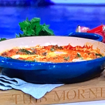 Michela Chiappa Italian baked eggs with chickpeas, kidney beans and spinach recipe on This Morning