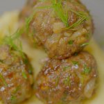 Si and Dave’s Mediterranean goat bonbons (meatballs) with mash potatoes recipe on The Hairy Bikers Go Local
