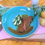Freddy Forster calves liver with bacon mashed potatoes and onion gravy recipe on Steph’s Packed Lunch
