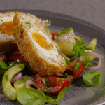 Nick Nairn and Dougie Vipond smoked fish Scotch eggs with salad on The Great Food Guys