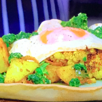 Sabrina Gidda Aloo Gobi Hash with Fried Egg and Green Chutney recipe on James Martin’s Saturday Morning