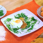 Mike Reid beef Milanese with fried eggs recipe on Steph’s Packed Lunch