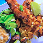 Ainsley Harriott Chicken Satay Skewers with a Pickled Cucumber Salad recipe on Ainsley’s Fantastic Flavours