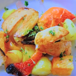 Gloria Hunniford One-Pot Roasted Veg with Halloumi and Potatoes on Ainsley’s Fantastic Flavours