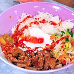 Shivi Ramoutar Korean Bibimbap with rice and eggs recipe on Oti Mabuse’s Breakfast Show