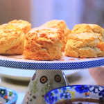 Lisa Faulkner peaches and clotted cream scones recipe on John and Lisa’s Weekend Kitchen