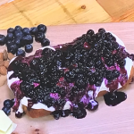 Ruby Bhogal almond sponge loaf cake with white chocolate and blueberry compote recipe on Steph’s Packed Lunch