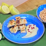 Steph Mcgovern houmous with flatbread recipe on Steph’s Packed Lunch