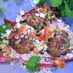 Freddy Forster lamb kofta with cucumber and mint dressing recipe on Steph’s Packed Lunch