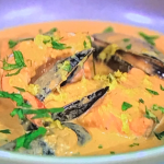 Simon Rimmer fish soup with salmon and brandy recipe on Sunday Brunch