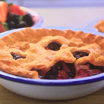 John Torode and Lisa Faulkner rhubarb and berry plate pie recipe on John and Lisa’s Weekend Kitchen