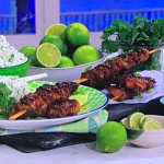 Marcus Bean teriyaki chicken skewers with coriander, lime and spring onion recipe