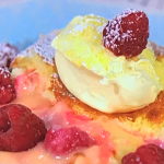 Simon Rimmer limoncello and raspberry pudding recipe on Sunday Brunch