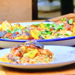 James Martin Moroccan chicken with tomatoes, dates, peppers, orange and honey recipe