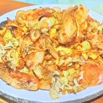 James Martin chicken with Catalan wine, wild mushrooms and potatoes recipe