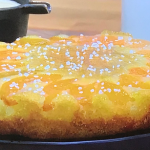 John Whaite peach upside down cake recipe on Steph’s Packed Lunch