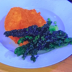 James Martin chicken kiev with nduja, kale, hispi cabbage and peas recipe on James Martin’s Saturday Morning