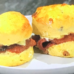 Simon Rimmer chocolate chip scones with figgy jam recipe on Sunday Brunch
