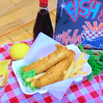 Simon Rimmer fish and chips with mushy peas recipe on Steph’s Packed Lunch
