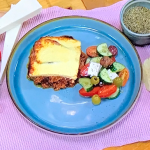 Simon Rimmer lamb moussaka with aubergines and tomatoes recipe on Steph’s Packed Lunch