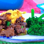 The Hairy Bikers chilli beef crumble with tenderstem broccoli recipe