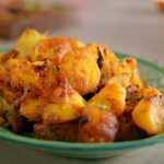 Nadiya Hussain Bombay roast potatoes tamarind, turmeric and semolina recipe on Nadiya’s Simple Spices