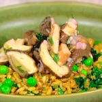 Simon Rimmer barley risotto with pickled mushrooms recipe on Sunday Brunch