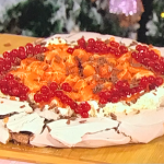 Simon Rimmer festive pavlova whipped cream. mascarpone, and orange chocolate recipe on Sunday Brunch