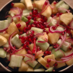 Nigella Lawson pineapple and cucumber salad with red onions and rujak dressing recipe on Nigella’s Amsterdam Christmas
