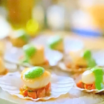 Marcus Wareing buttery scallops with smoky chorizo and green sauce recipe