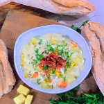 Rustie Lee creamy chowder with smoked haddock and bacon recipe on This Morning