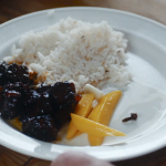 Rick Stein pork belly adobo with Jasmine rice and mango atchara recipe on Rick Stein’s Food Stories