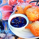 Jimmy Doherty sweet beignets with blueberry sauce on Jimmy’s Taste of Florida