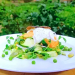 Neil Roster chalk stream trout with summer vegetable salad on Raymond Blanc’s Royal Kitchen Gardens