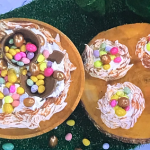 Juliet Sear Easter pavlova with brown sugar meringue and chocolate and Easter eggs recipe