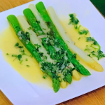 Raymond Blanc Grilled Asparagus with Chervil Butter on Raymond Blanc’s Royal Kitchen Gardens