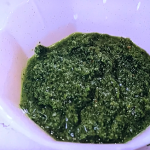 Prue Leith carrot tops pesto with walnuts and cheese recipe on Prue Leith’s Cotswold Kitchen