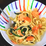 Prue Leith fresh egg pasta with spinach and smoked salmon recipe on Prue Leith’s Cotswold Kitchen