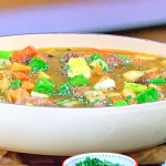 Wynne Evans Mam’s cawl with lamb and Caerphilly cheese recipe for a St David’s Day feast