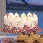 Juliet Sear Birthday funfetti cake with soured cream recipe on This Morning