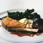 Tommy Banks hogget with faggots, greens and pesto recipe on Prue Leith’s Cotswold Kitchen