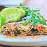 Jamie Oliver cheesy spring chard cannelloni with a tomato and cheese sauce recipe on Jamie Cooks Spring