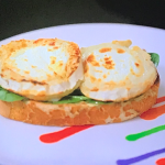 Prue Leith  goat’s cheese on toast with spinach and spicy red pepper chutney recipe on Prue Leith’s Cotswold Kitchen