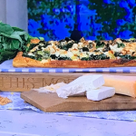 Clodagh Mckenna easy spinach, leek and feta pastry tart with crunchy pine nut cheese crust recipe