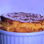 Prue Leith cheese souffle with tomato sauce recipe on Prue Leith’s Cotswold Kitchen