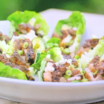 Kate Humble hoisin pork belly with cucumber lettuce cups recipe on Escape to the Farm