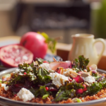 Marcus Wareing red rice salad with pistachio nuts, BBQ red onions and crispy kale recipe on Simply Provence