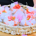 Georgina Hayden roasted strawberry and rose meringue mess on Ainsley’s National Trust Cook Off