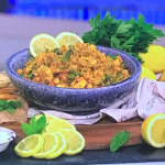 Clodagh Mckenna 10 minute spiced prawn rice bowl with flatbread recipe