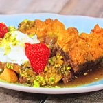 Simon Rimmer Peach And Strawberry Cobbler with Pistachios Nuts recipe on Sunday Brunch